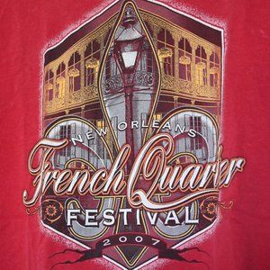 New Orleans French Quarter Festival 2007 commemorative t-shirt, red, vintage